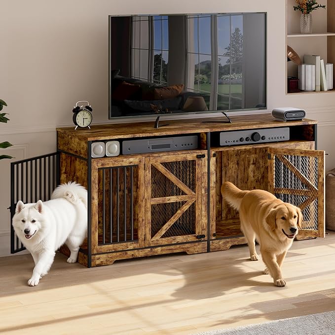 Double Dog Crate Furniture TV Stand