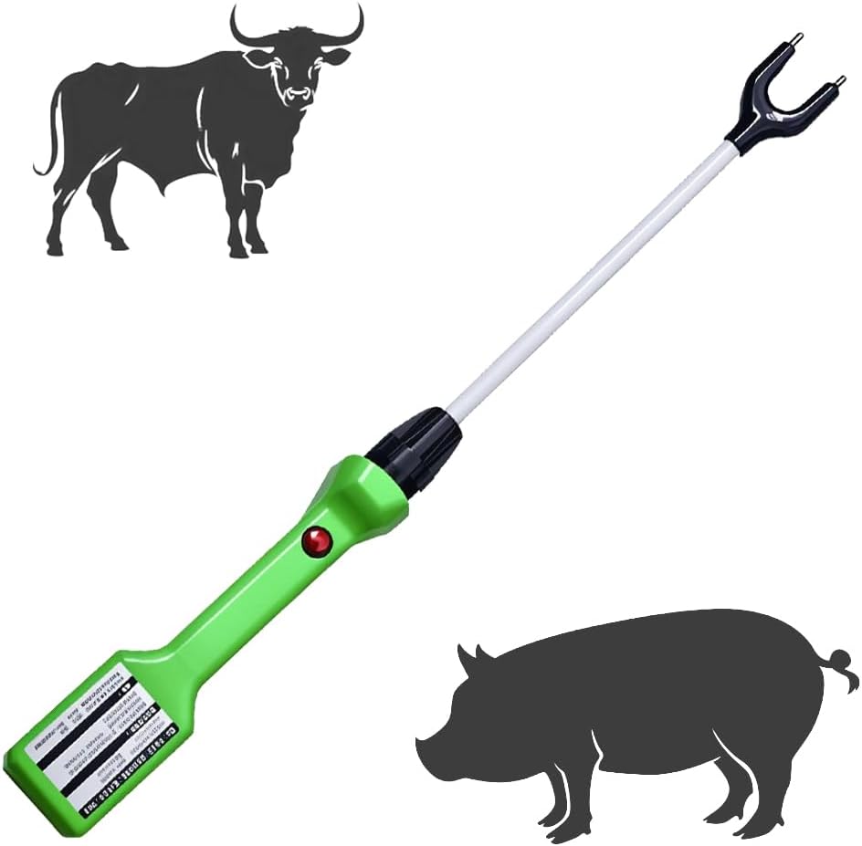 Rechargeable LED Cattle Prod Green