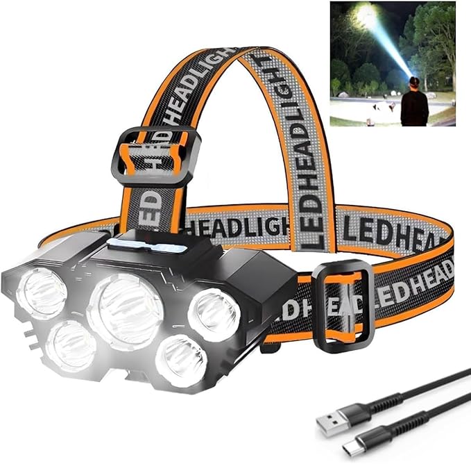 Rechargeable LED Headlamp 4 Modes Waterproof