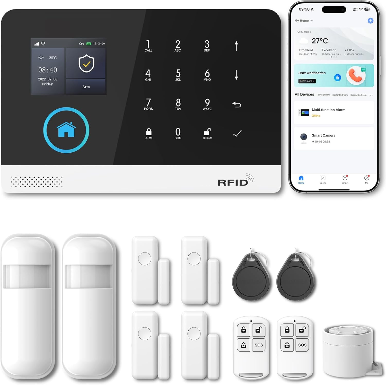 Smart Home Security System 12-Piece Kit