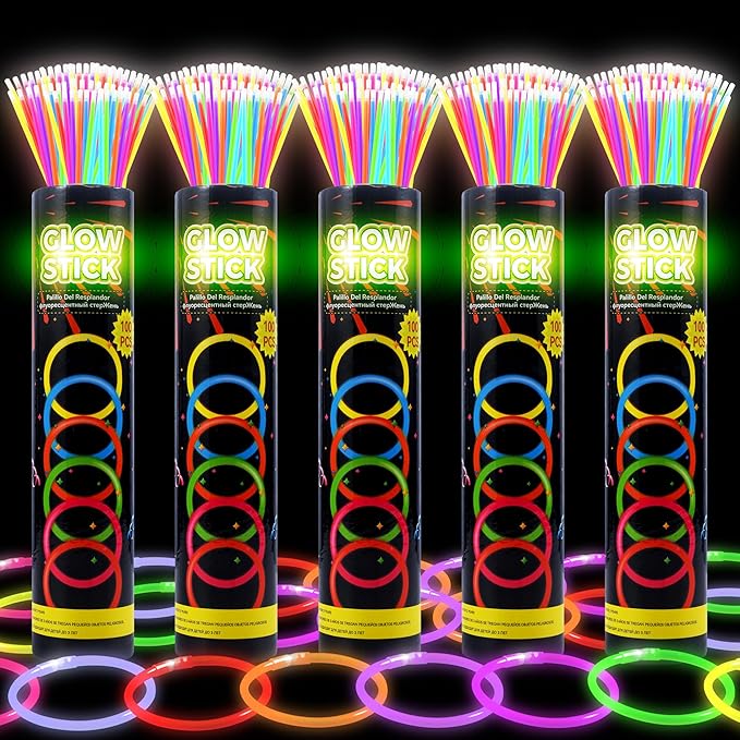 500 Ultra Bright Glow Sticks Bulk Party Pack