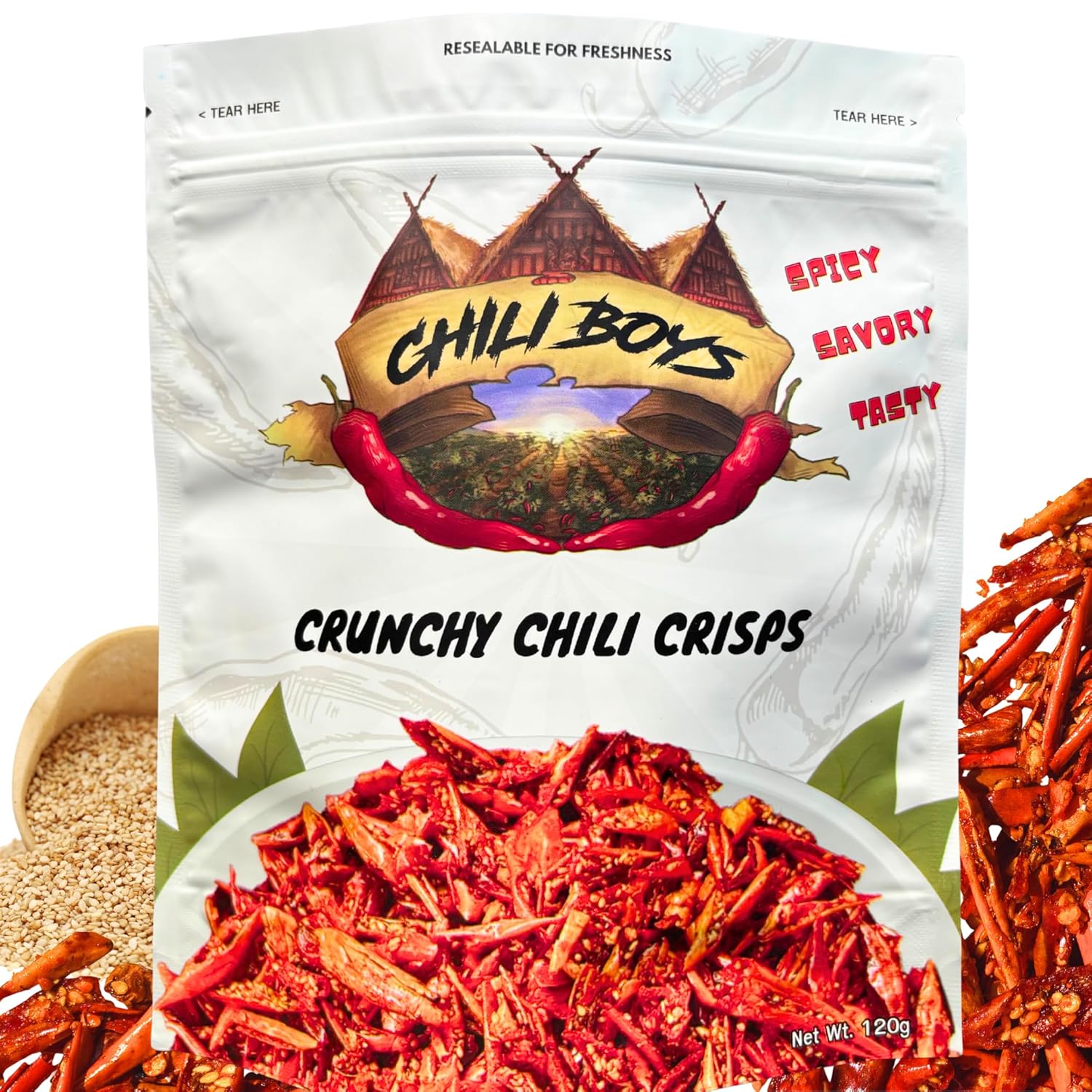 Spicy Crunchy Chili Crisps Sesame Seeds
