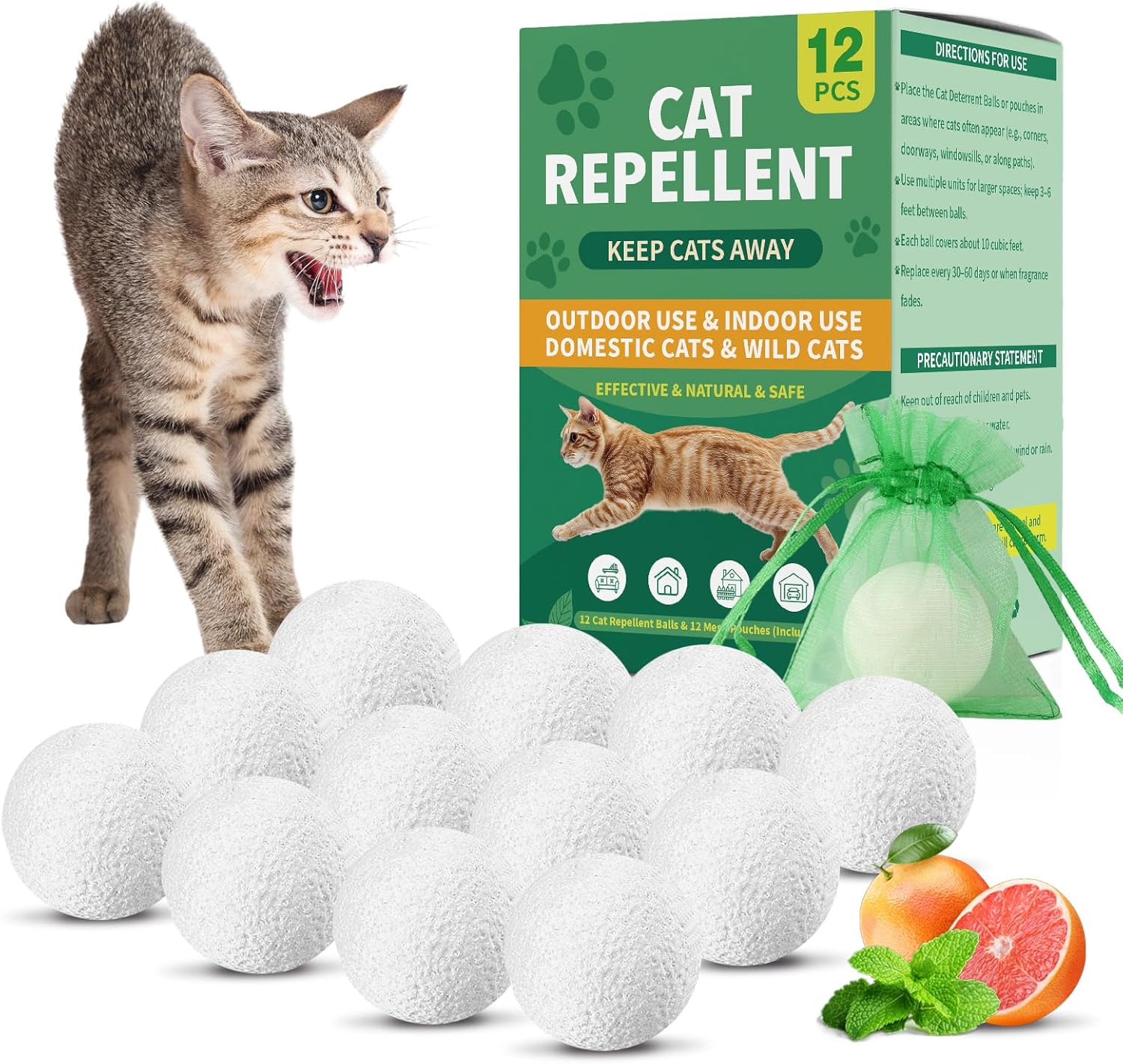 Natural Cat Deterrent Essential Oil Balls 12 Pack
