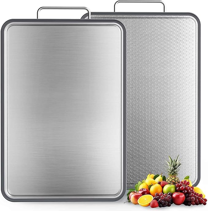 Stainless Steel Cutting Board 16×11 Double Sided