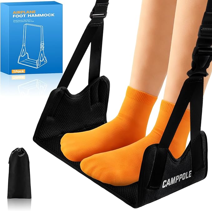 No‑Collapse Airplane Foot Hammock