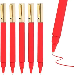 Gel Pens Red 0.5mm Medium Point 12 Pack