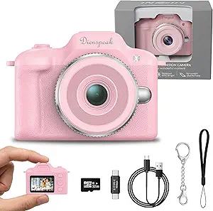 Retro Pink Keychain Digital Camera