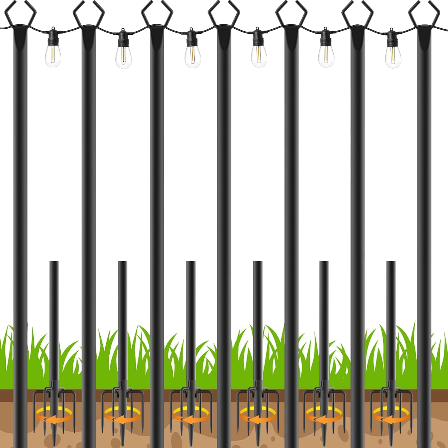 Seven Pack Ten Foot Light Poles