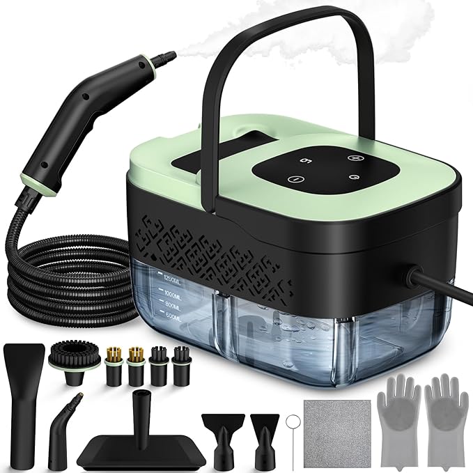 Green Portable Handheld Steam Cleaner