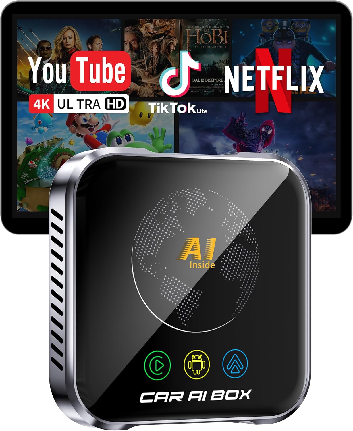 Magic AI Box Wireless CarPlay Adapter Netflix Gray