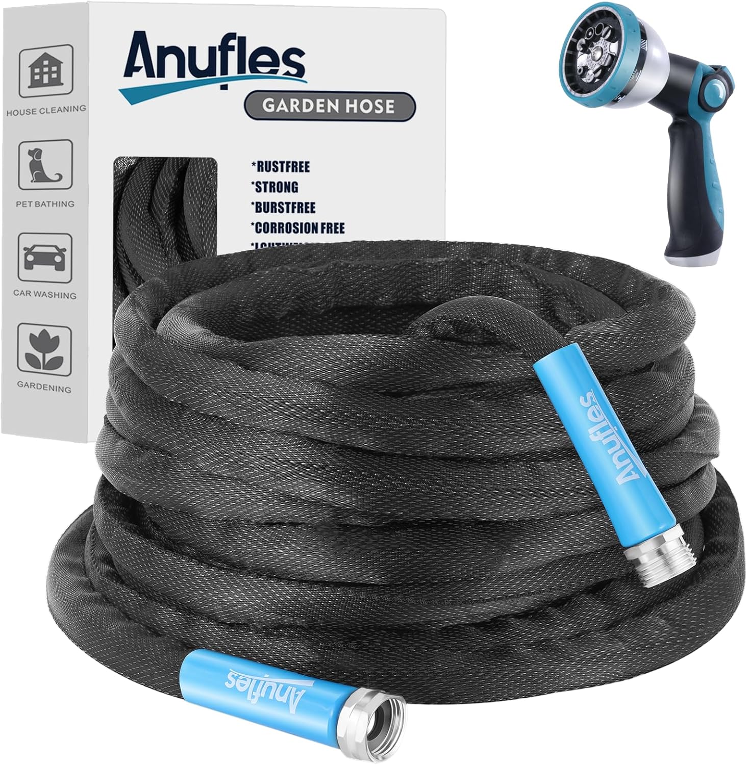 Aunfles Fifty Foot Flexible Garden Hose