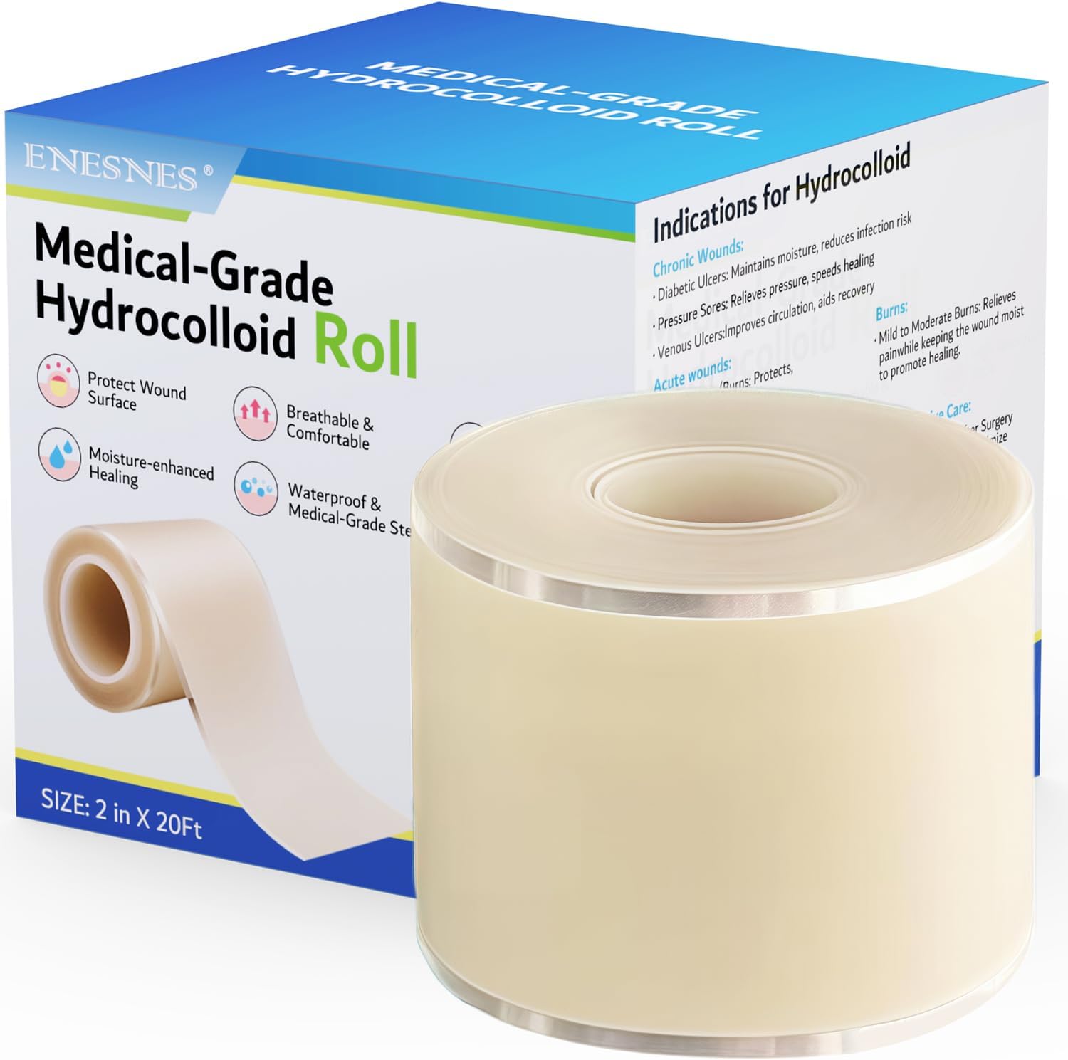 Extra Large Hydrocolloid Roll 2x20ft Medical Grade