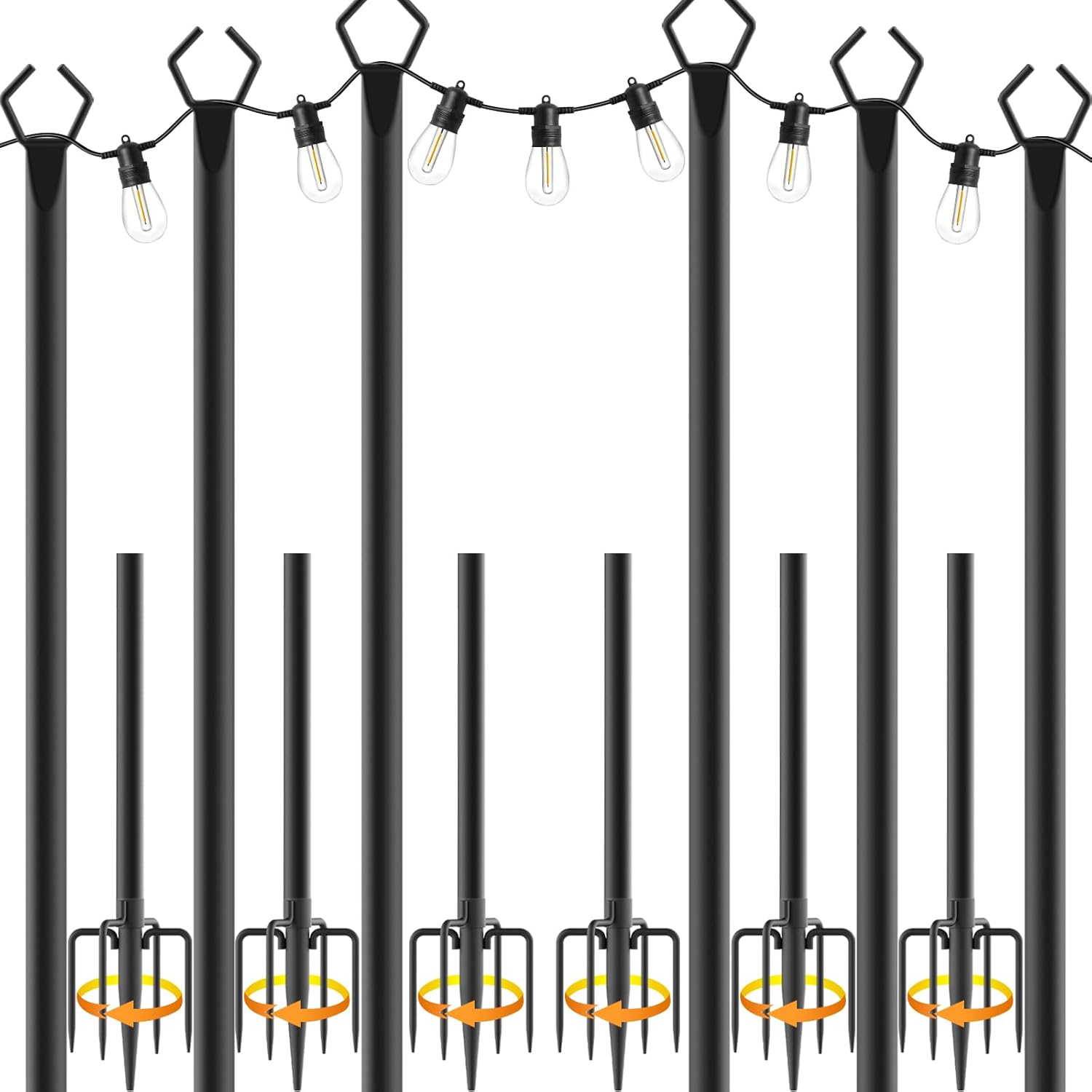 Ten Foot Heavy Duty Metal Poles