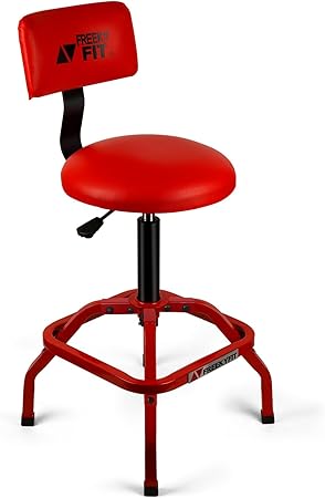 Adjustable Mechanic Shop Stool with Backrest
