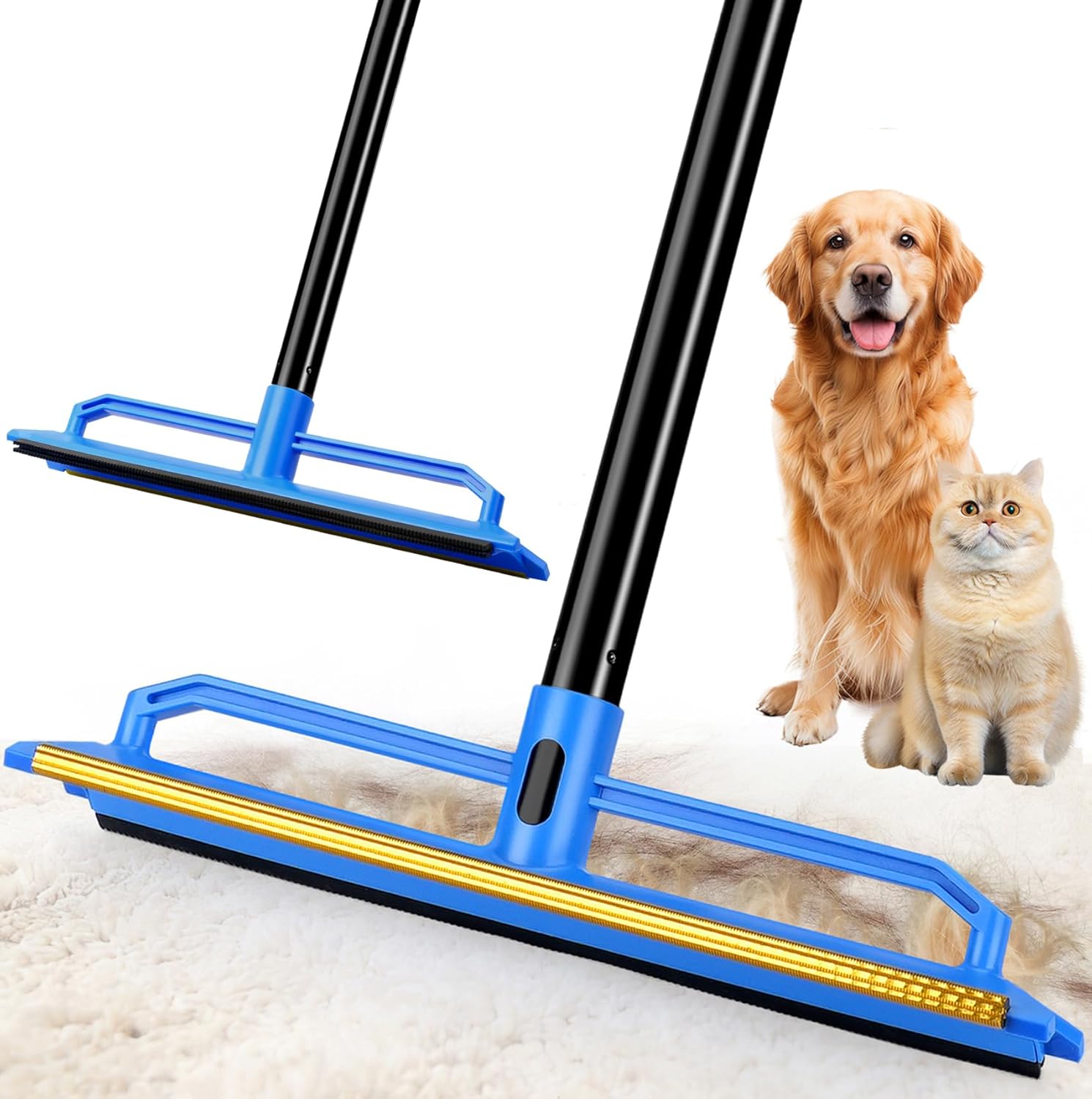 Carpet Rake for Pet Hair Removal 60″ Long Handle