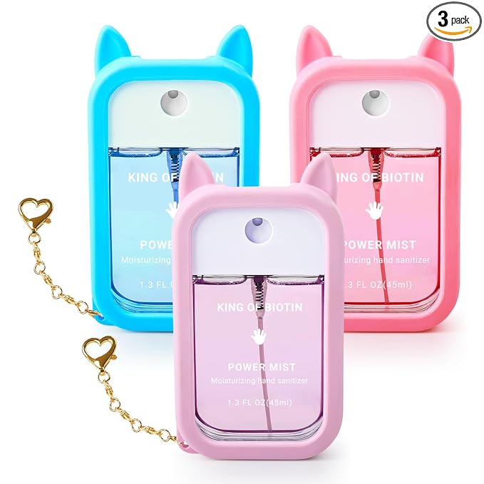 Hand Sanitizer Spray 3 Pack with Keychain