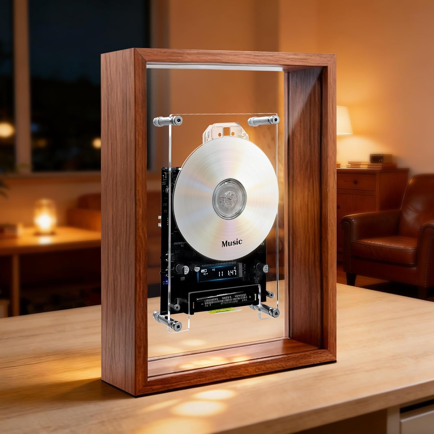 Transparent Retro Floating Mechanism CD Player