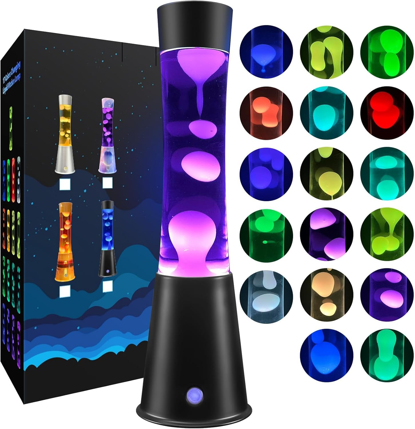 7-Color Liquid Motion Lamp Remote 15.5 Inch