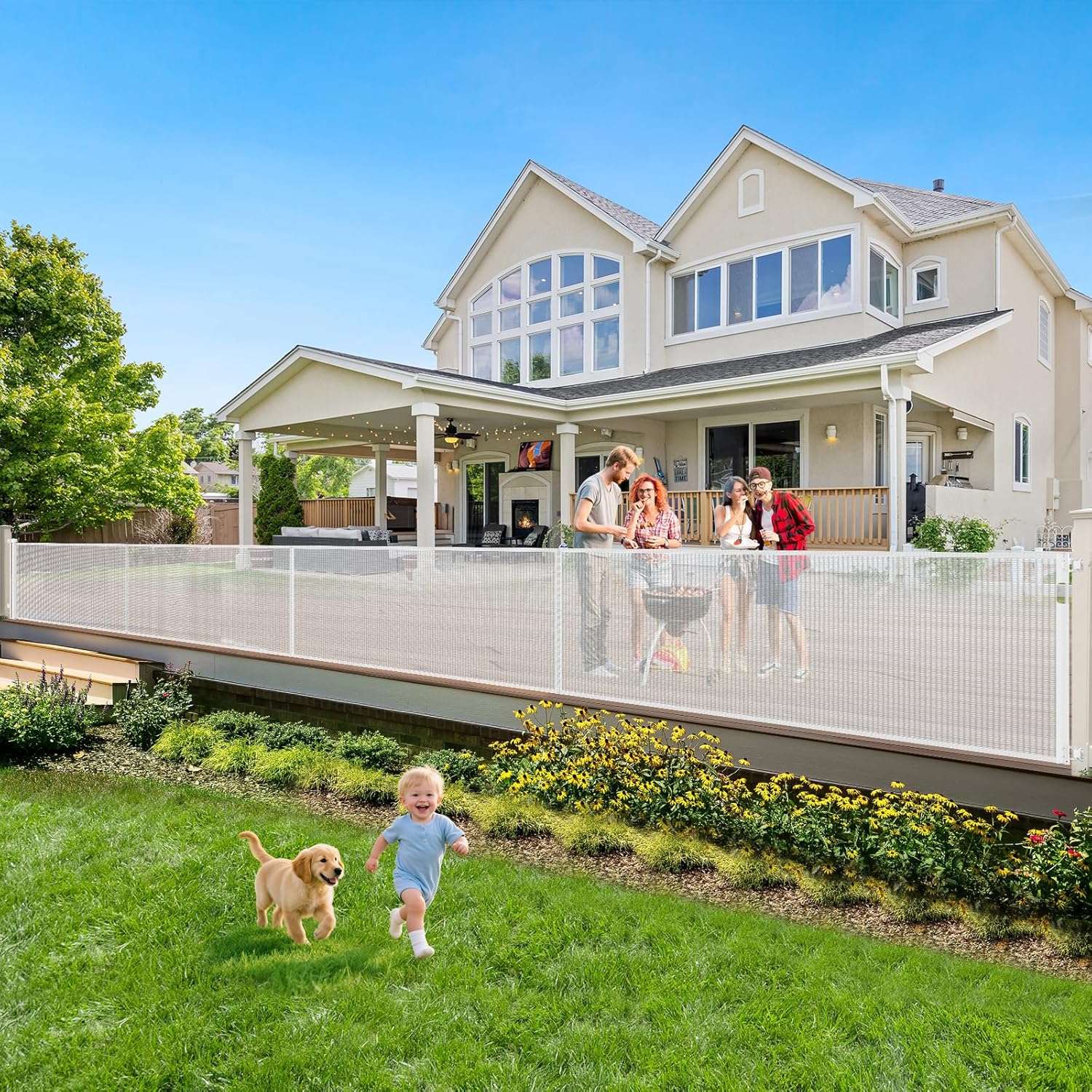 Retractable Baby Gate Extra Wide 200 Inch