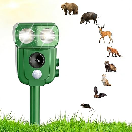 Solar Ultrasonic Cat Repeller USB Waterproof Outdoor