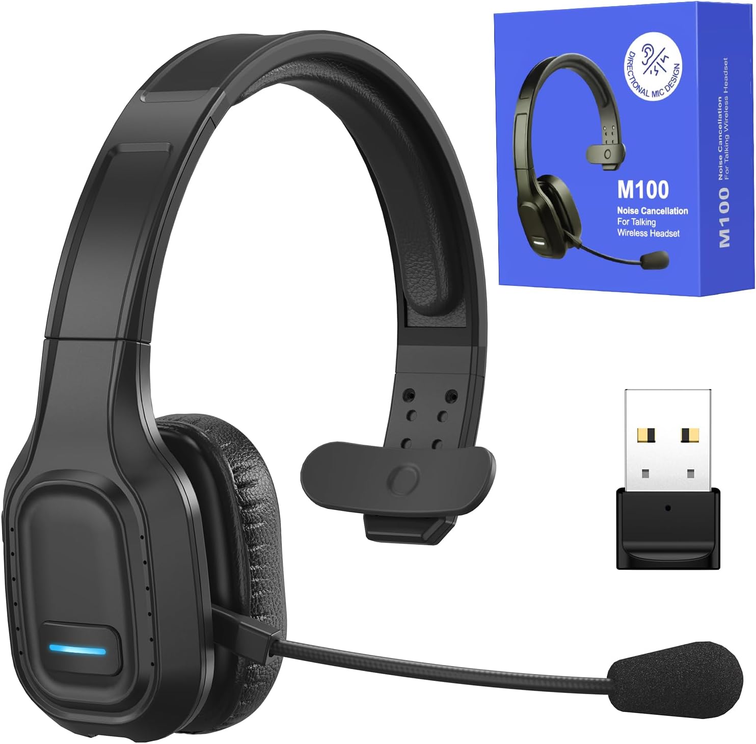 AI Noise Canceling Trucker Bluetooth Headset