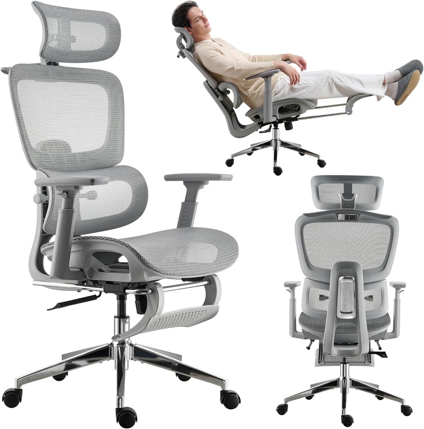 Mesh Ergonomic Office Chair With Footrest