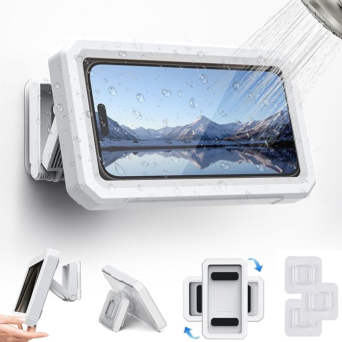 Waterproof Adjustable Shower Wall Phone Holder
