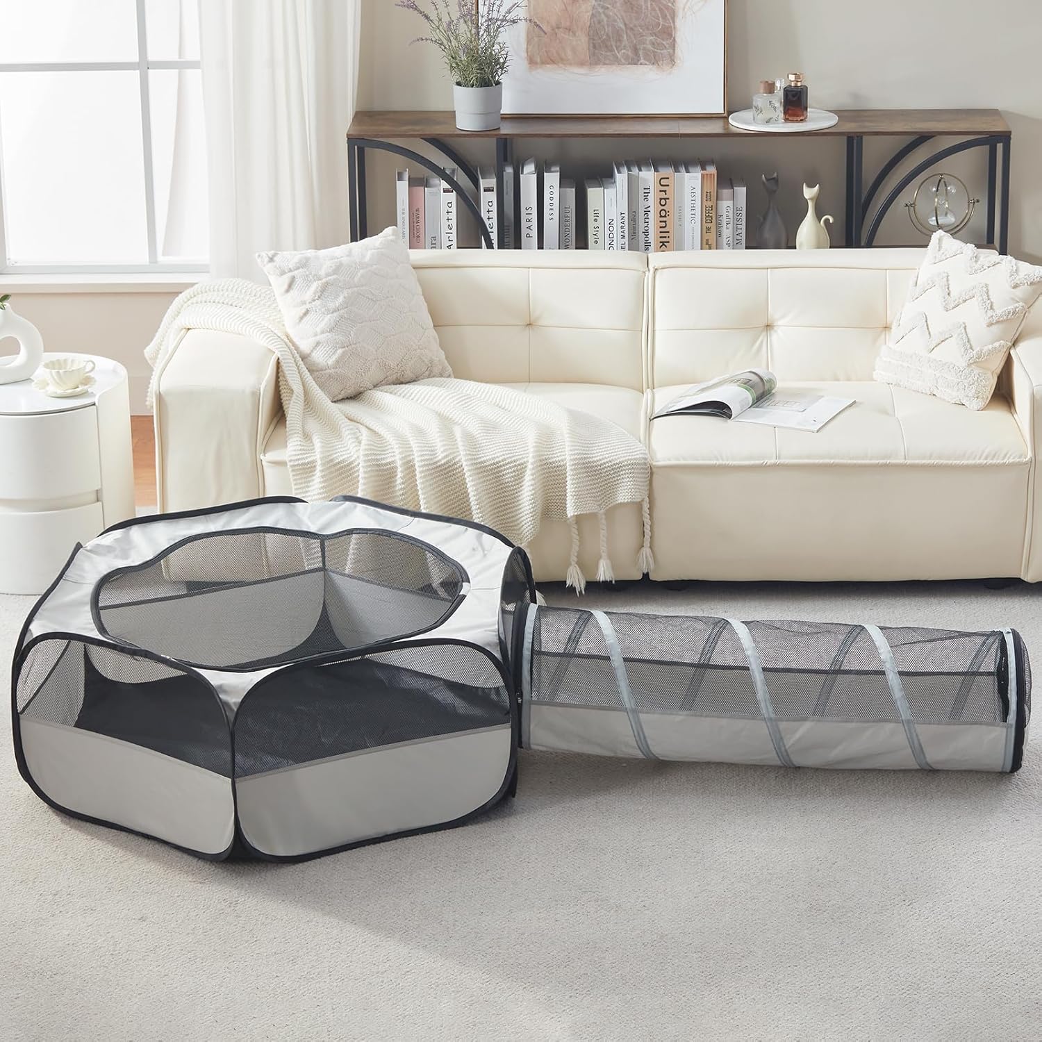 Hexagon Shape Indoor Cat Tunnel Cave