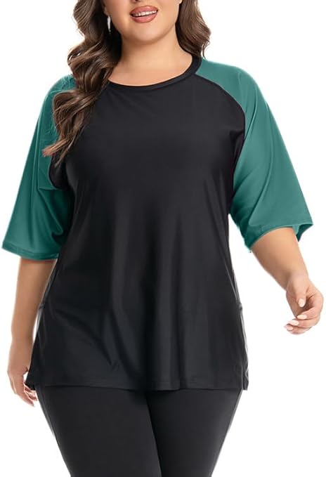 Womens Plus Size Rash Guard Shirt