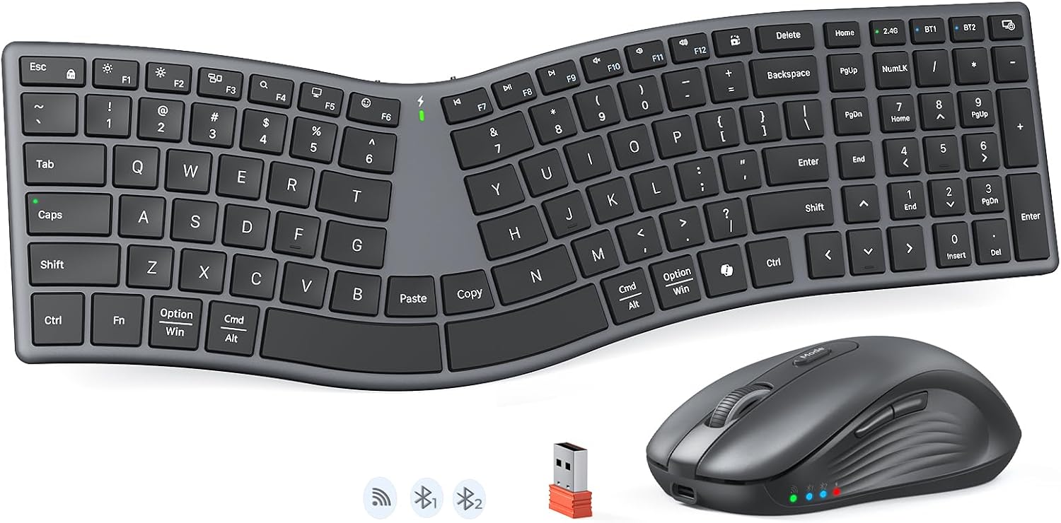 MEETION Ergonomic Split Keyboard Mouse