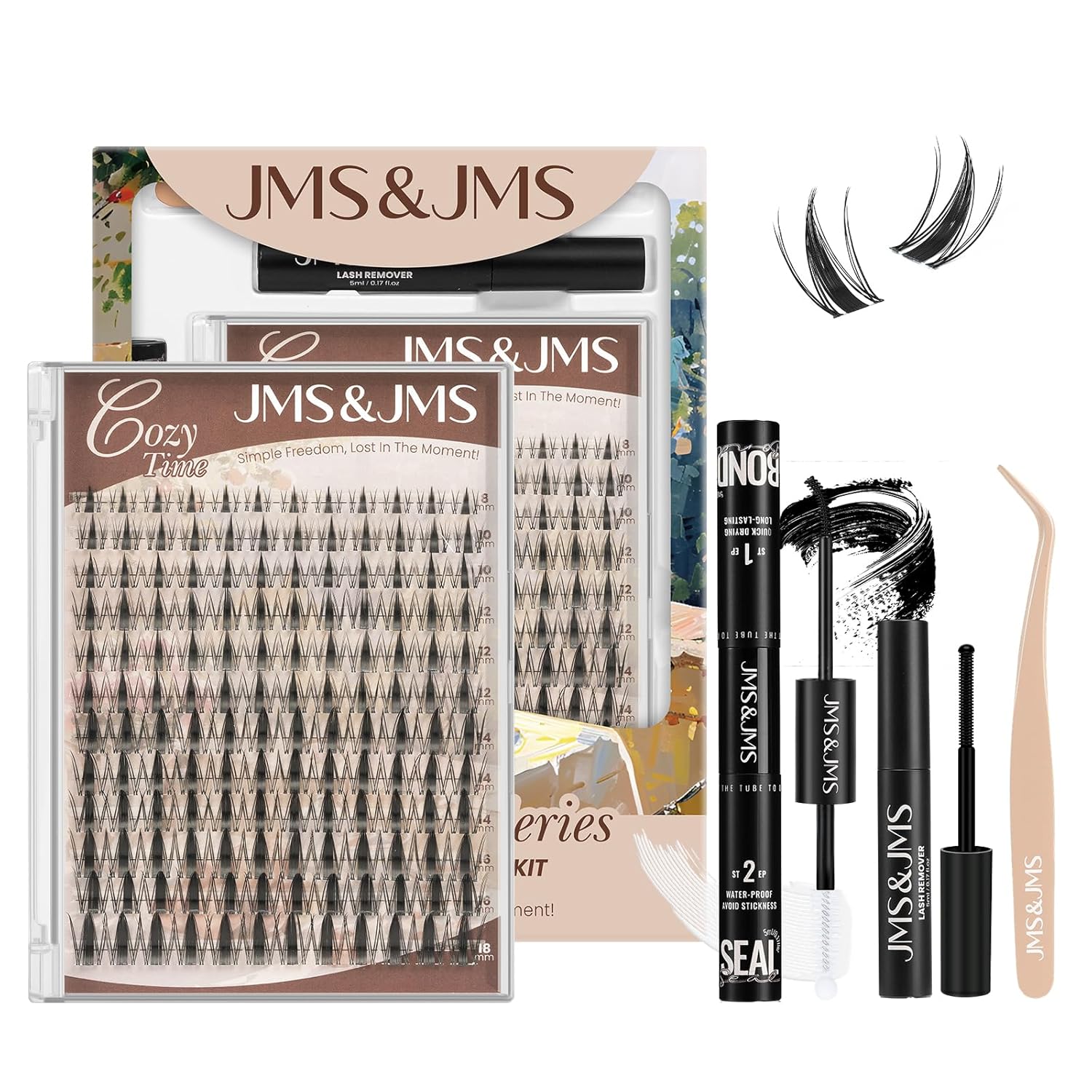 JMS&JMS Fairy Lash Clusters Kit Natural Invisible Band