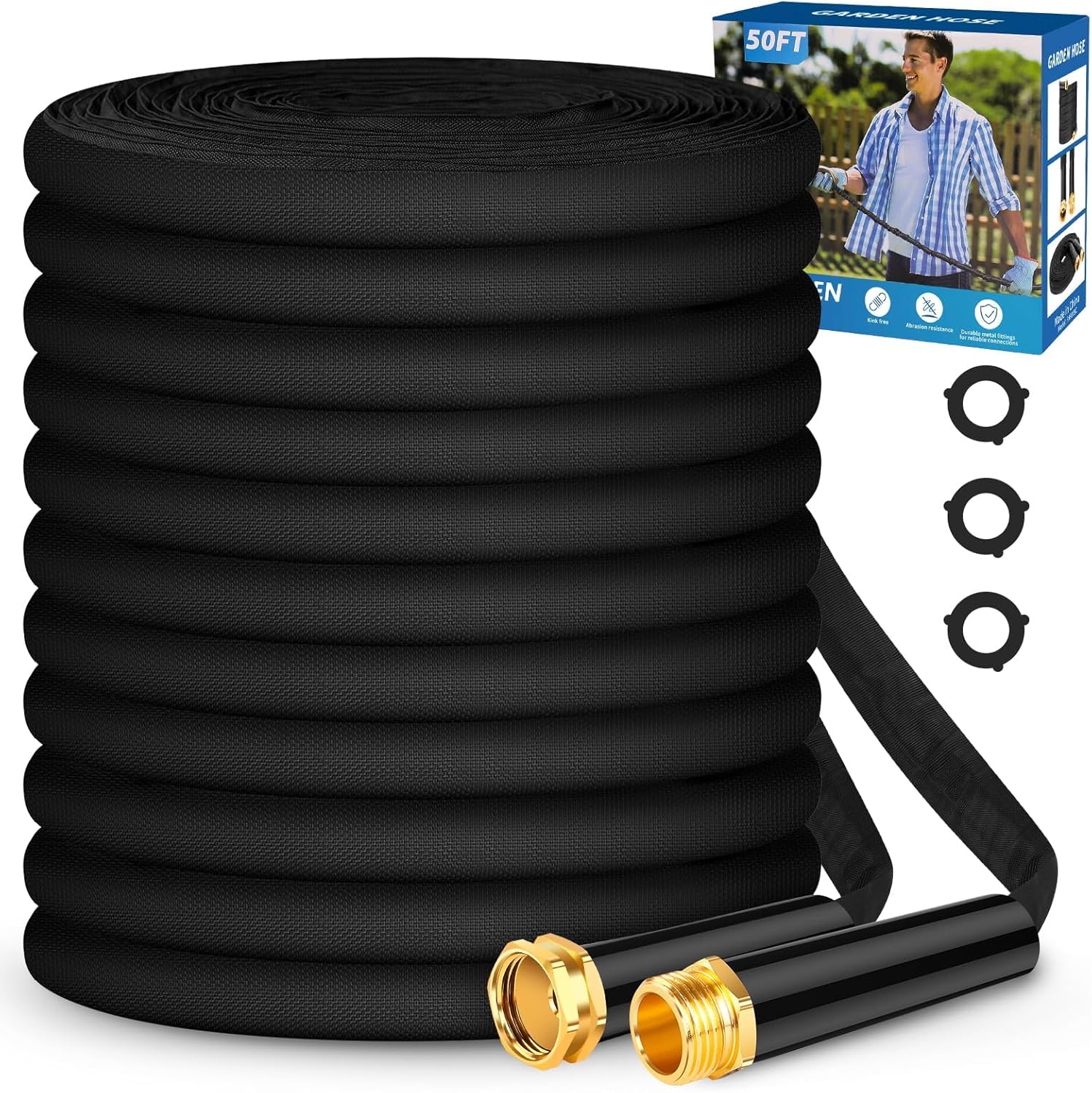 Non-Expanding Garden Hose 50ft Ultra-Light