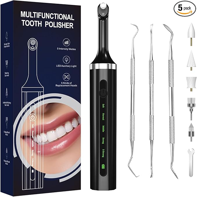 Electric Teeth Whitening Kit Plaque Remover 5 Speeds