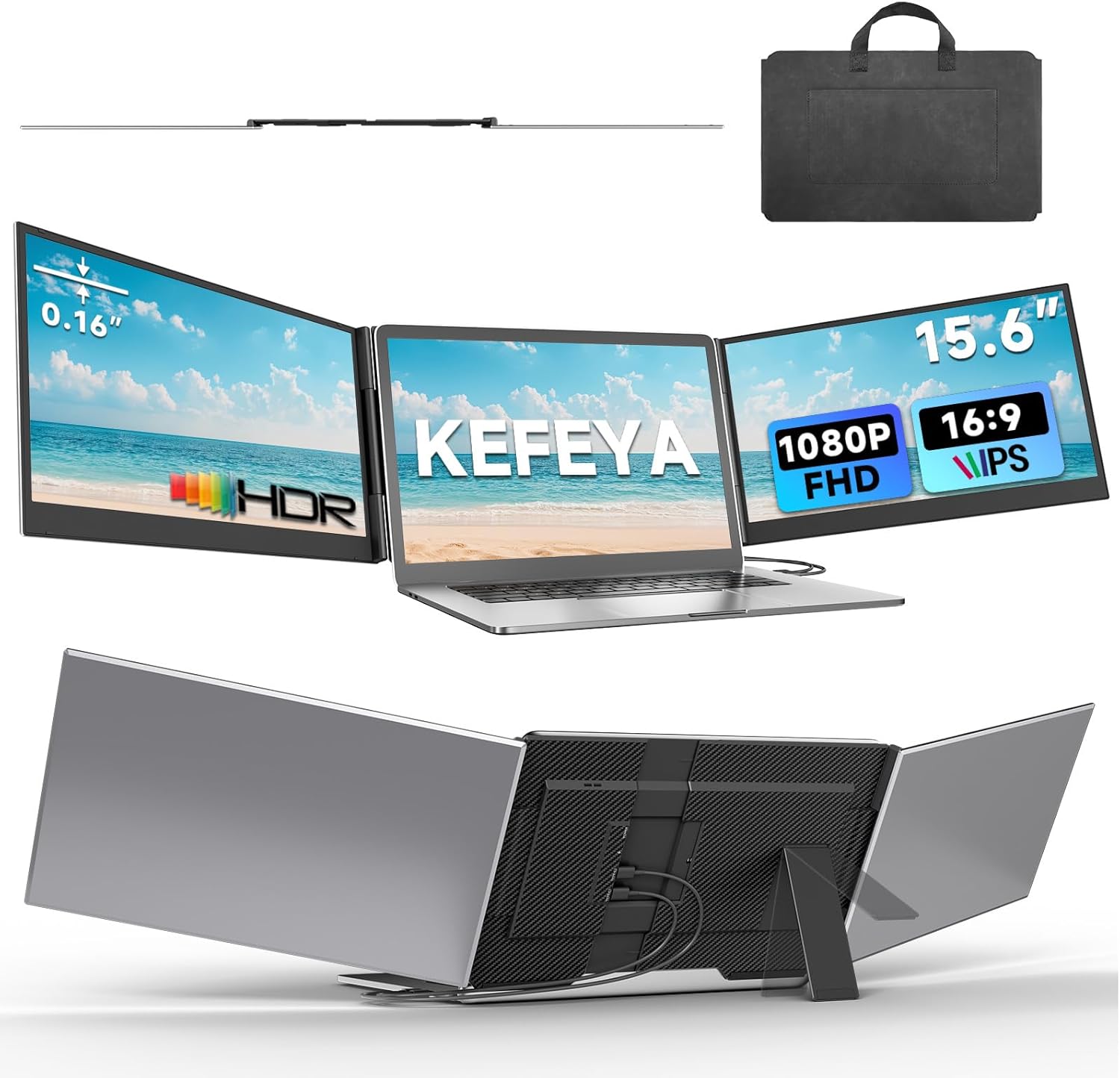 15.6″ Laptop Screen Extender Triple Portable Monitor