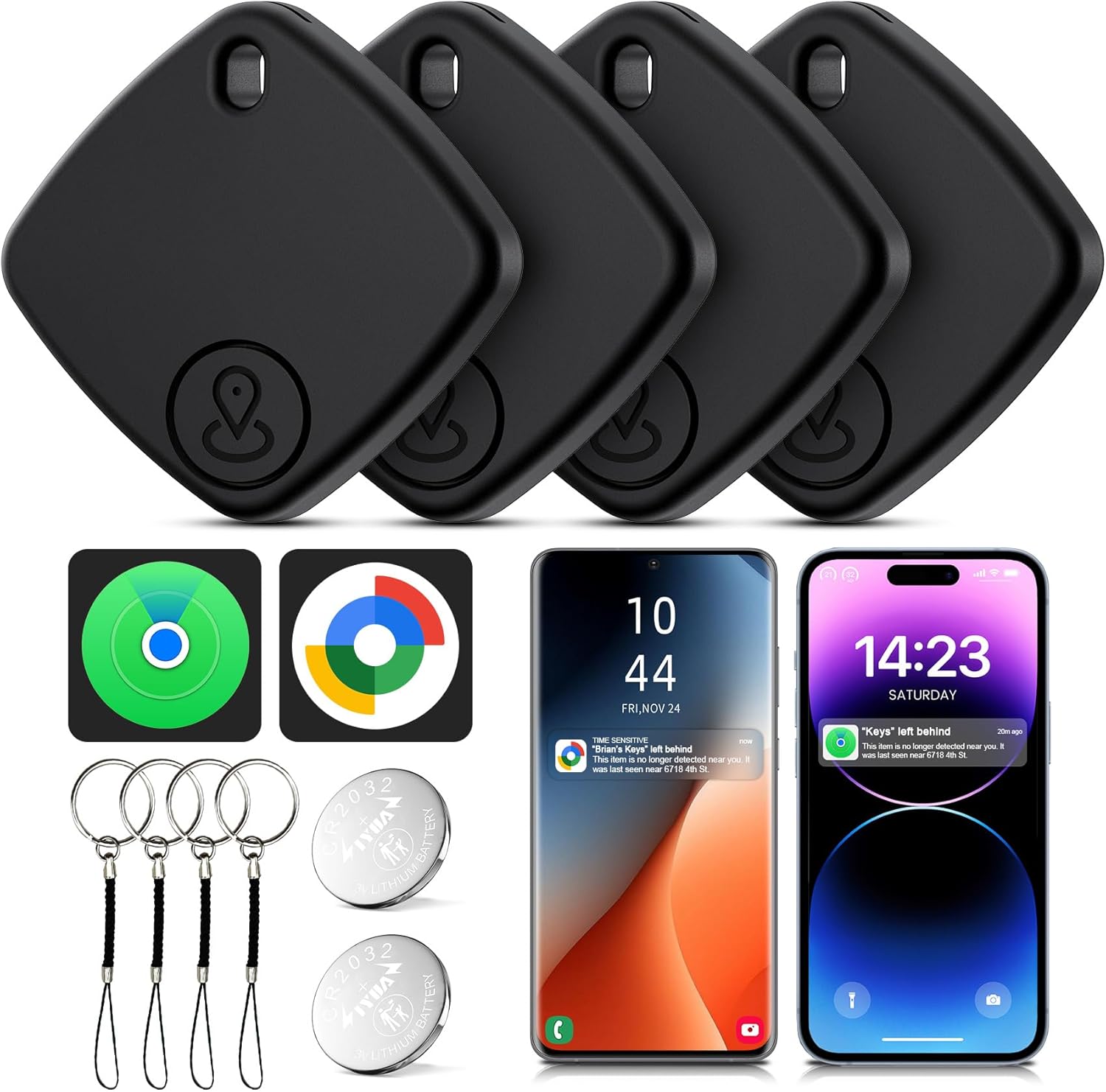 Air Tracker Tags 4 Pack Dual System Android iOS