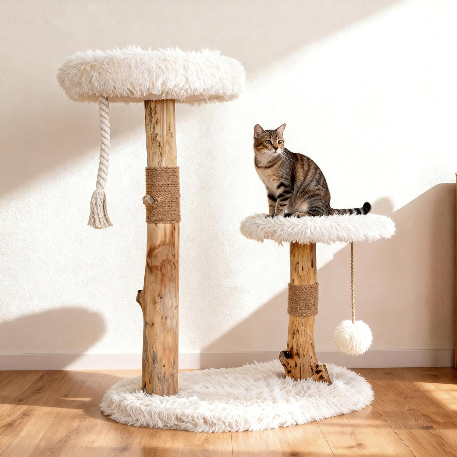 Modern Solid Wooden Cat Tree Tower