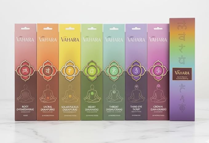 VAHARA Masala Incense Sticks Seven Realms Chakra Pack