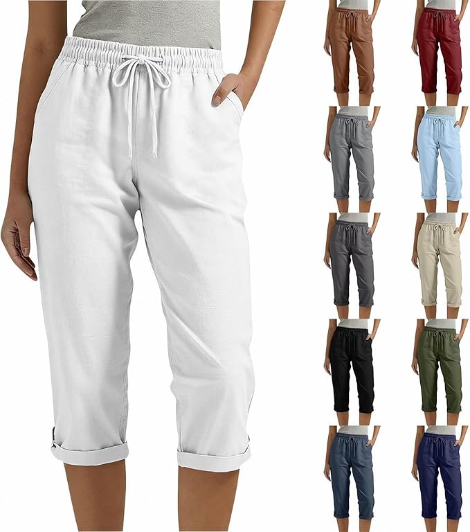 Linen Capri Pants for Women