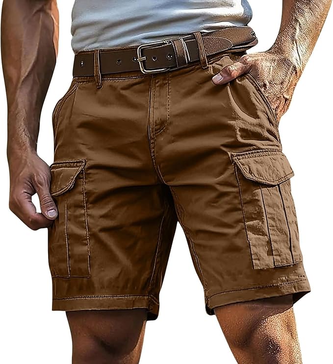 Men’s Lightweight Elastic Waist Cargo Shorts