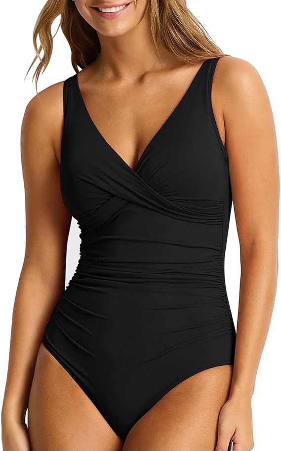 Womens Twist V Neck Swimsuit