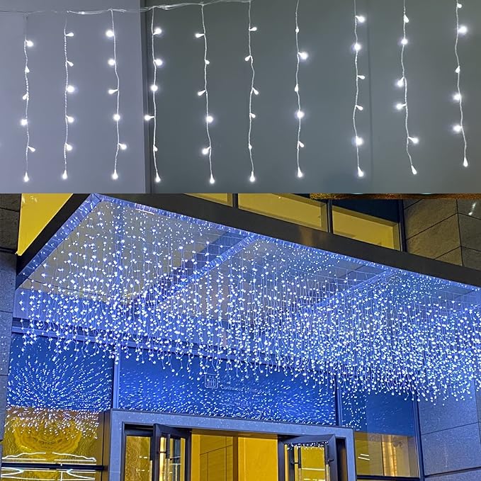 ZIMINGU Icicle Dripping Lights 13FT 144 LEDs