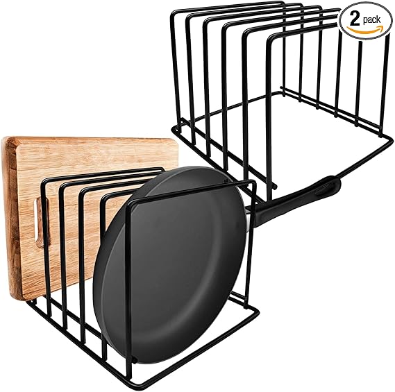 Two Pack Kitchen Pan Organizer Rack