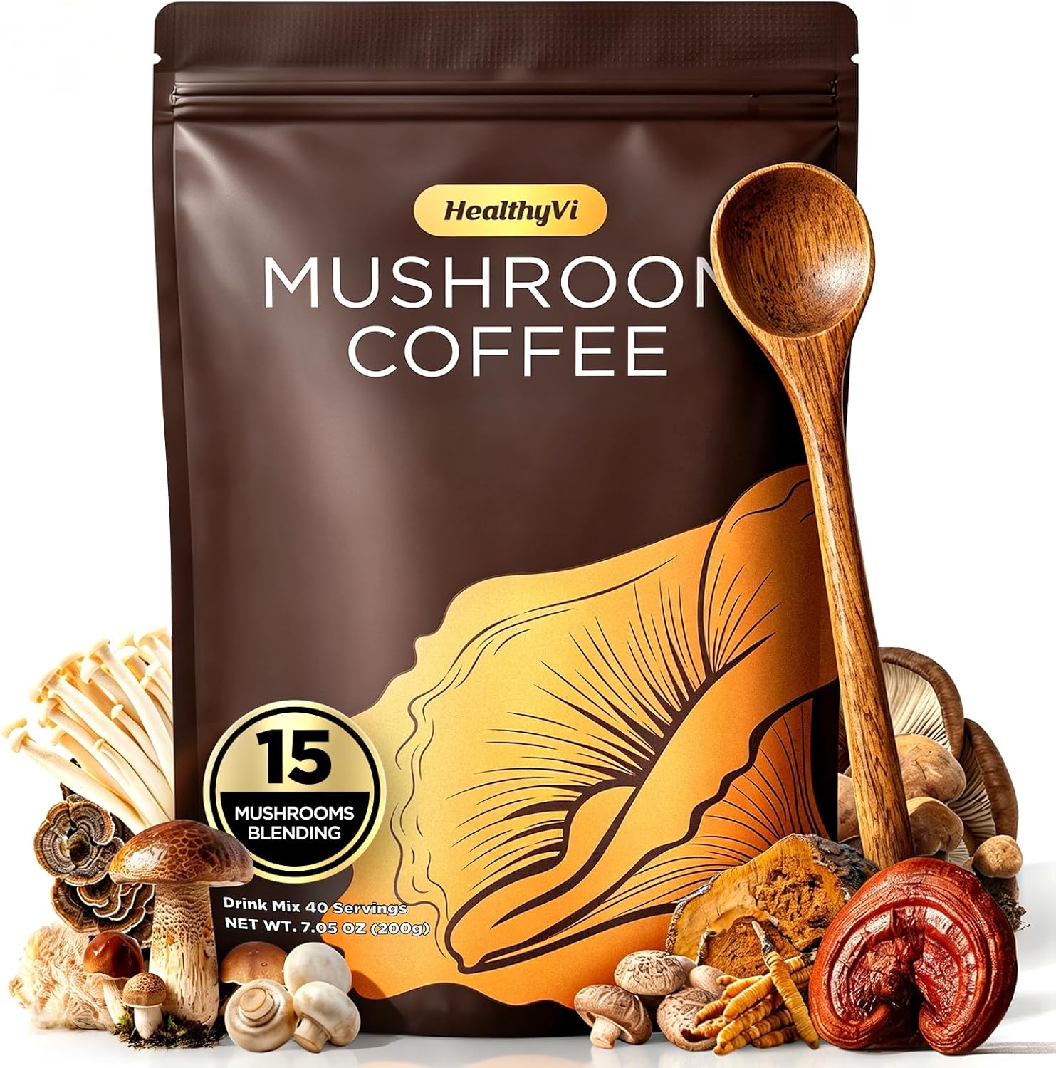 15-Mushroom Superfood Instant Coffee