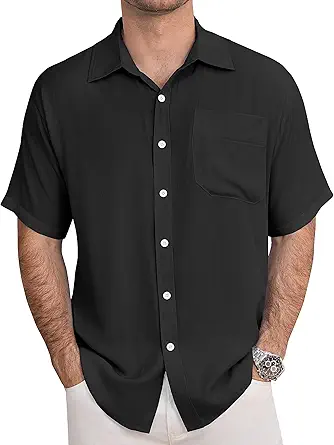 Men’s Casual Short Sleeve Button Down Vacation Shirt