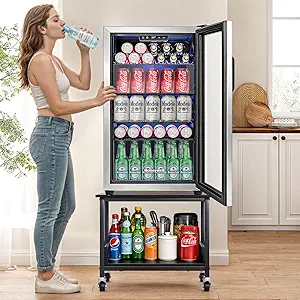 Mini Fridge Stand with Storage Cabinet
