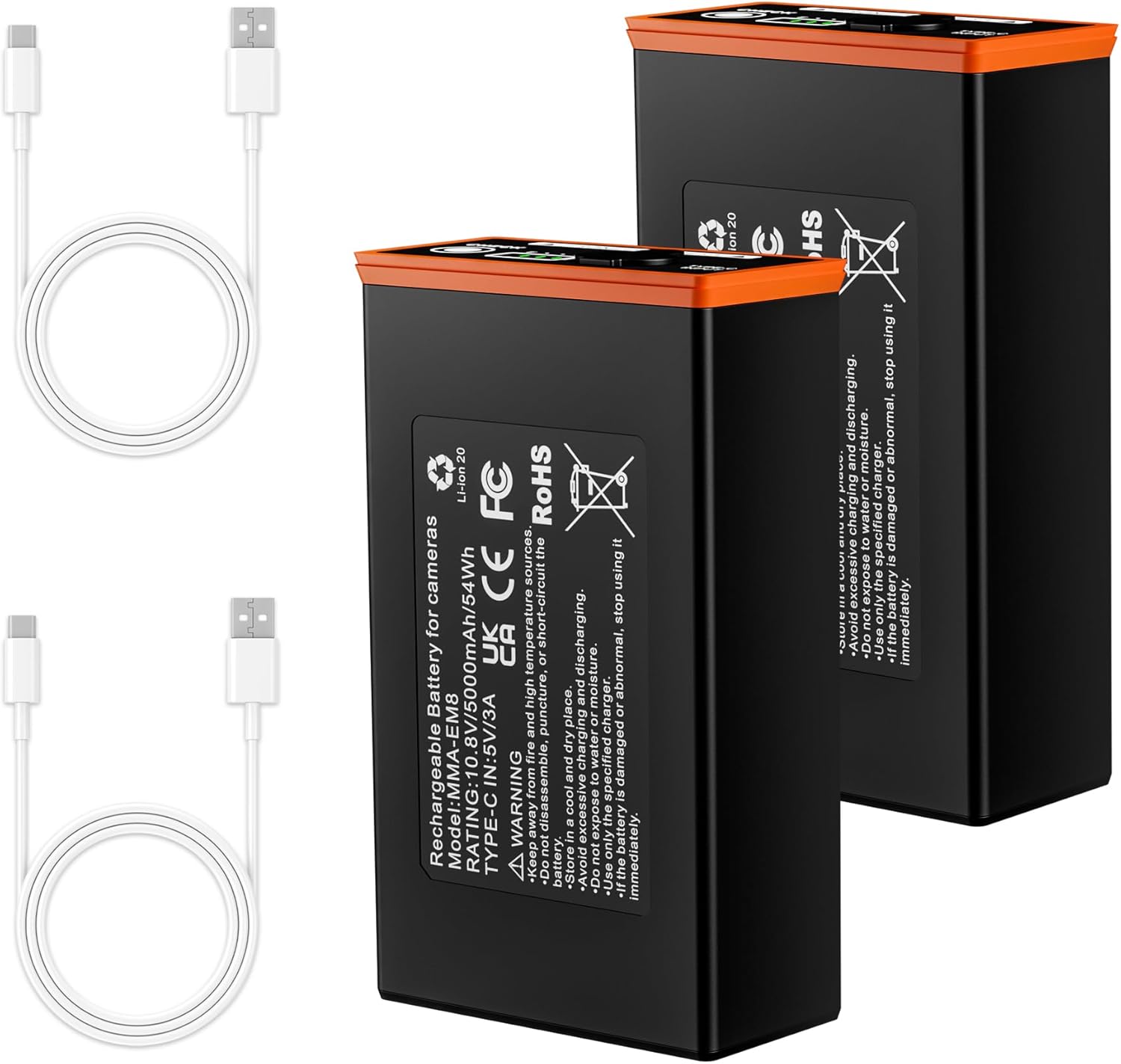 2-Pack 5000mAh Replacement Battery for Moultrie Edge – Compatible with Edge 2 & Pro