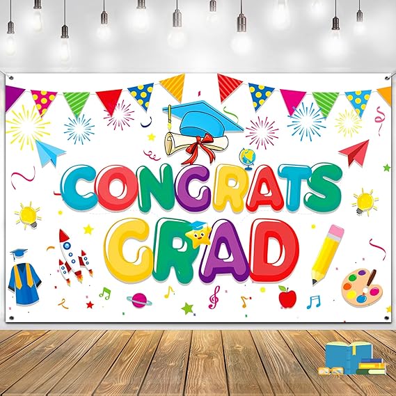 Premium Kindergarten Graduation Backdrop Banner