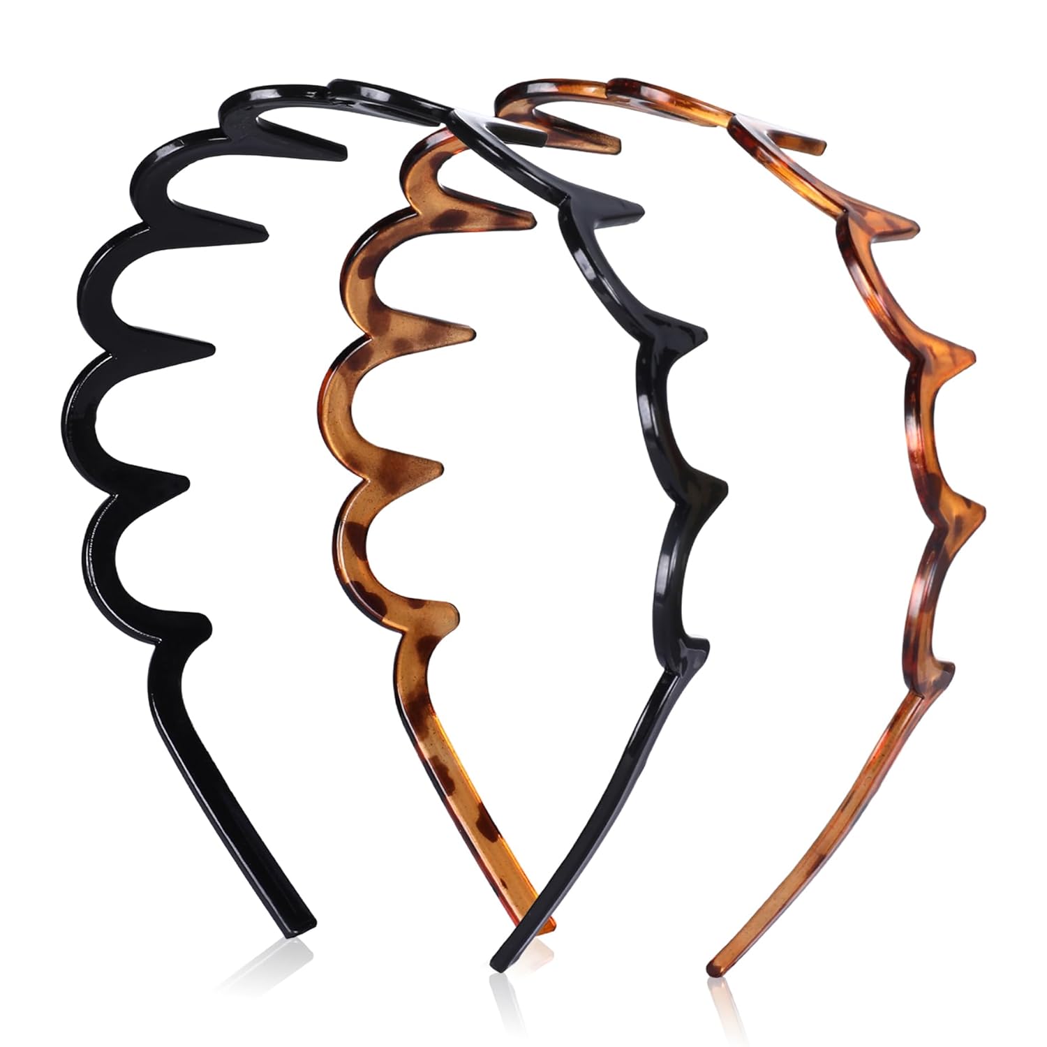 2-Pack Zig-Zag Non-Slip Hair Comb Headbands