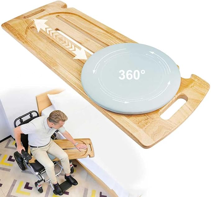 Heavy-Duty Slide Transfer Board with 360° Turntable