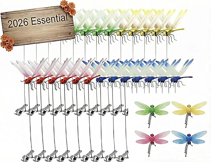 Lifelike 3D Dragonfly Garden Decor Clips